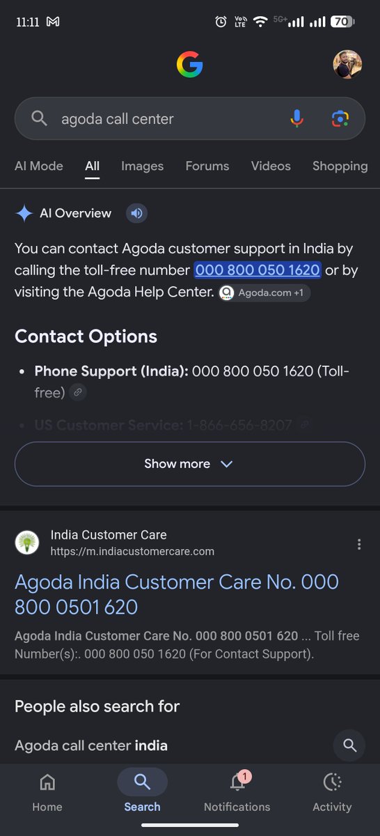FernandesRexson's tweet photo. @agoda When I applied for a credit card, this number appeared. Upon calling it, I was routed to individuals attempting to perpetrate a scam. If you are skeptical, I encourage you to dial this number yourself. I am also providing a recording for your reference. 1/2 https://t.co/cmxiInS7HL