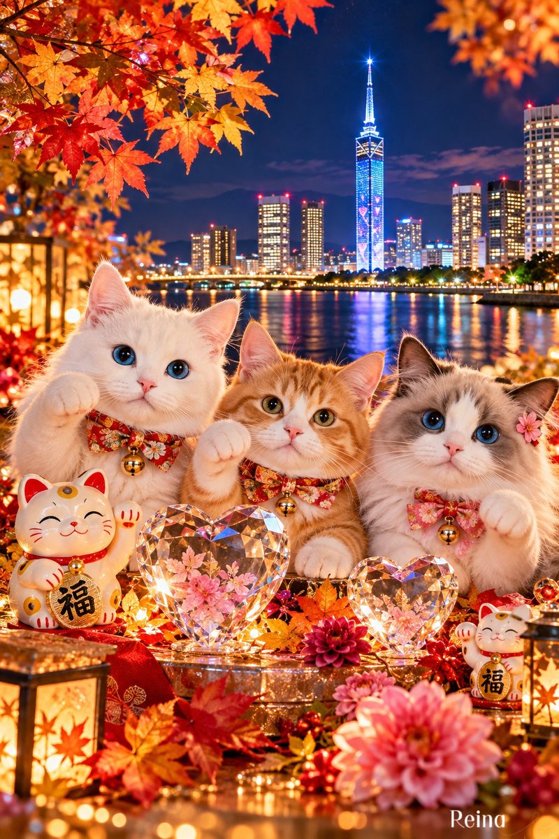 Reina_dream_u's tweet photo. 🌸 いつもありがとう 😺🤍🌹
😺招き猫の日 🐾🍁✨
うちのニャンタ君と仲間達です😺🤍🐾
たくさんの福と幸せを招きますように🍀
ありがとう故郷♡東京に戻りました🗼
今月も沢山ありがとう😺🌹🤍
皆さんに感謝を込めて💖
10月も笑顔あふれる幸せいっぱいの
毎日になりますように🍁🌸
#ハートアクション https://t.co/X0NDTg3qzx