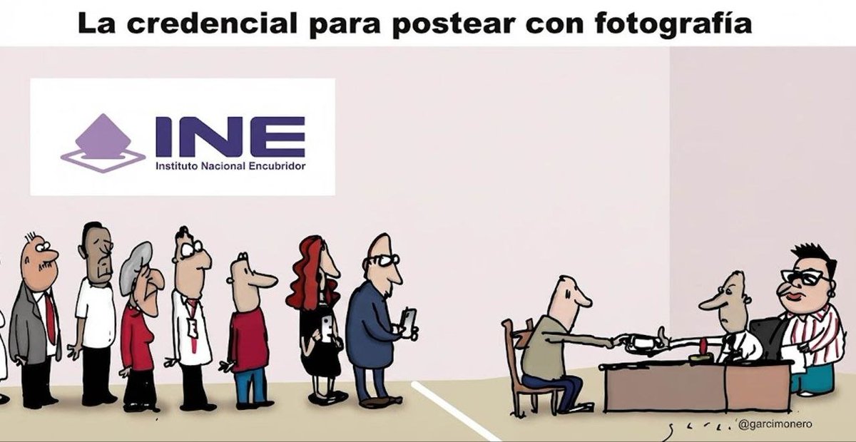 moni_calles's tweet photo. 📣 EL DERECHO A EXPRESARNOS Y A REÍRNOS DE LA CENSURA NADIE NOS LO QUITA📣

Esta gran caricatura de @Garcimonero nos muestra lo que hoy es el @INEMexico.

Y por favor... ¡no se pierdan los detalles! 😉 😉

Mil gracias por otra obra genial, querido @Garcimonero. ¡Qué gran forma de ponerle un rostro de humor a esta preocupante realidad!  😂👏

💥Las caricaturas también son un derecho humano. 😏

#LibertadDeExpresión #Democracia #Autoritarismo #NoALaCensura
