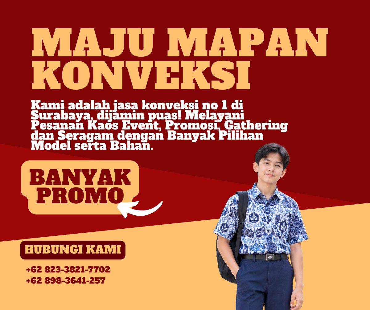 01Fanzah's tweet photo. Harga Spesial Konveksi Custom Seragam Sekolah di Kabupaten Musi Rawas HP/WA 0823-3821-7702
konveksi ruffle blouse, konveksi off-shoulder blouse, konveksi wrap blouse, konveksi tunic blouse, konveksi sweater rajut
#ruffleblouse #offshoulderblouse #wrapblouse #tunicblouse https://t.co/t1gYYDWrqA
