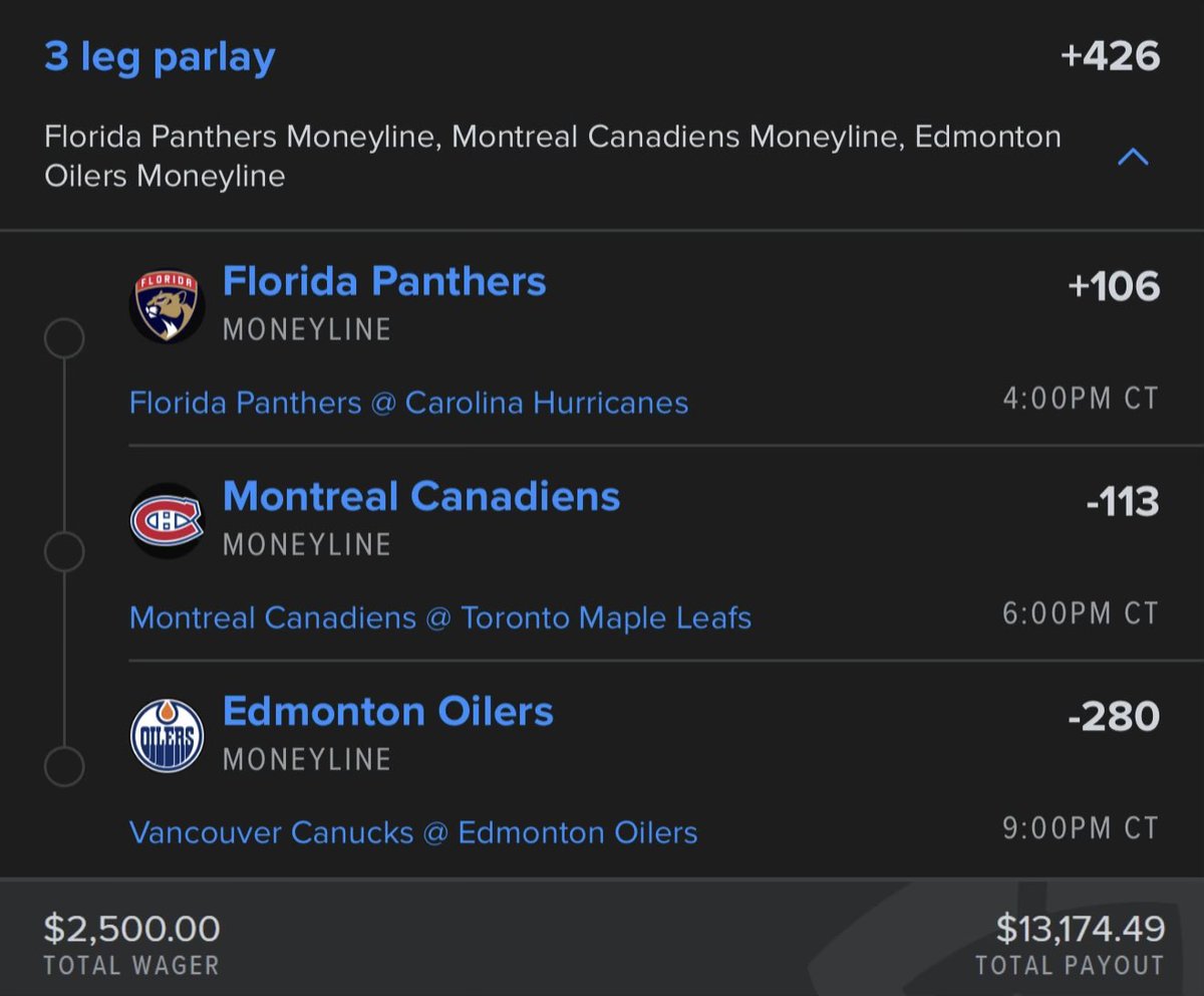 AngeloProps's tweet photo. The NHL is back tomorrow and I already found the money line script … 🏒 https://t.co/bspcmZSiRG