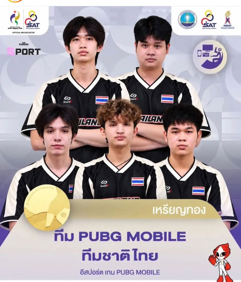 lisaxarm's tweet photo. ยินดีกับเหรียญทอง🥇ที่ 11 ของทัพนักกีฬาไทย🇹🇭
กับทีม PUBG MOBILE  E-Sports🇹🇭ด้วยนะคับ

#เอเชียนเกมส์2026 #AsianGames2026 https://t.co/pvtJaC9fOK