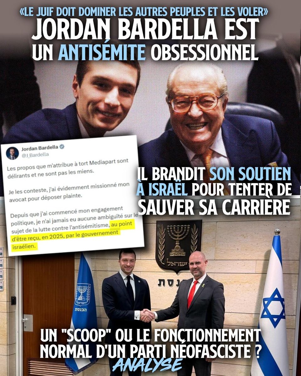 ContreAttaque_'s tweet photo. SCOOP ? LE CHEF DU TROUPEAU NÉOFASCISTE PORTE LA GALE ANTISÉMITE

S'étonner de la présence de fascistes dans un parti créé par des pétainistes convaincus et des Waffen-SS serait aussi naïf que d'être choqué par la présence de fourchettes dans une cuisine.

1/2 ⤵️ https://t.co/2MCIb15vmT