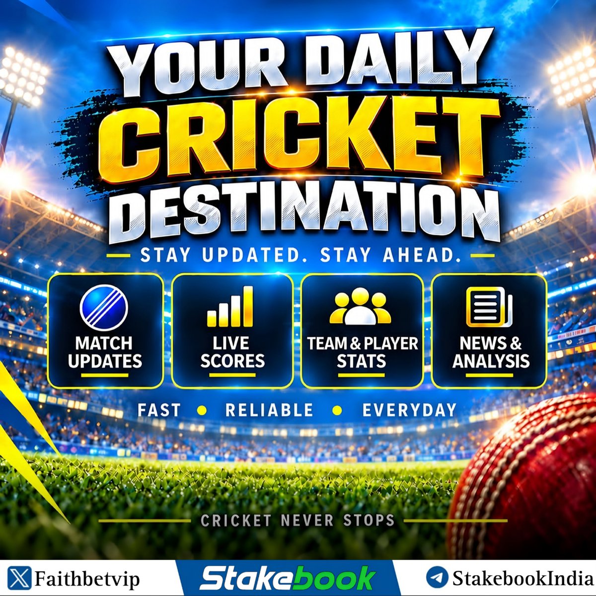 FaithbetVip's tweet photo. Your Daily Cricket Destination, where you get to know AtoZ Cricket, StakeBook.

- Best Match Odds, VIP Markets
- Fastest settlement of Fancy bets 
- Start with a Minimum Id Of 500 

Choose Wisely : https://t.co/GkNrSpO9kI https://t.co/VUGIXAQcFC