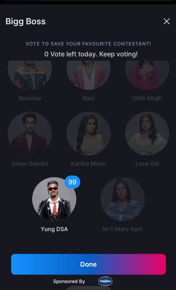 thereal_rioboy's tweet photo. I hope you all are voting for Yung DSA.

1. Go to Jio Hotstar
2. Go to Bigg Boss
3. Click on vote option
4. Vote for Yung 👑

Also spread the same in every platform. Remember vote for only Yung DSA. 🤘

#YungDSA #BiggBoss20 https://t.co/QpPJqChFvc