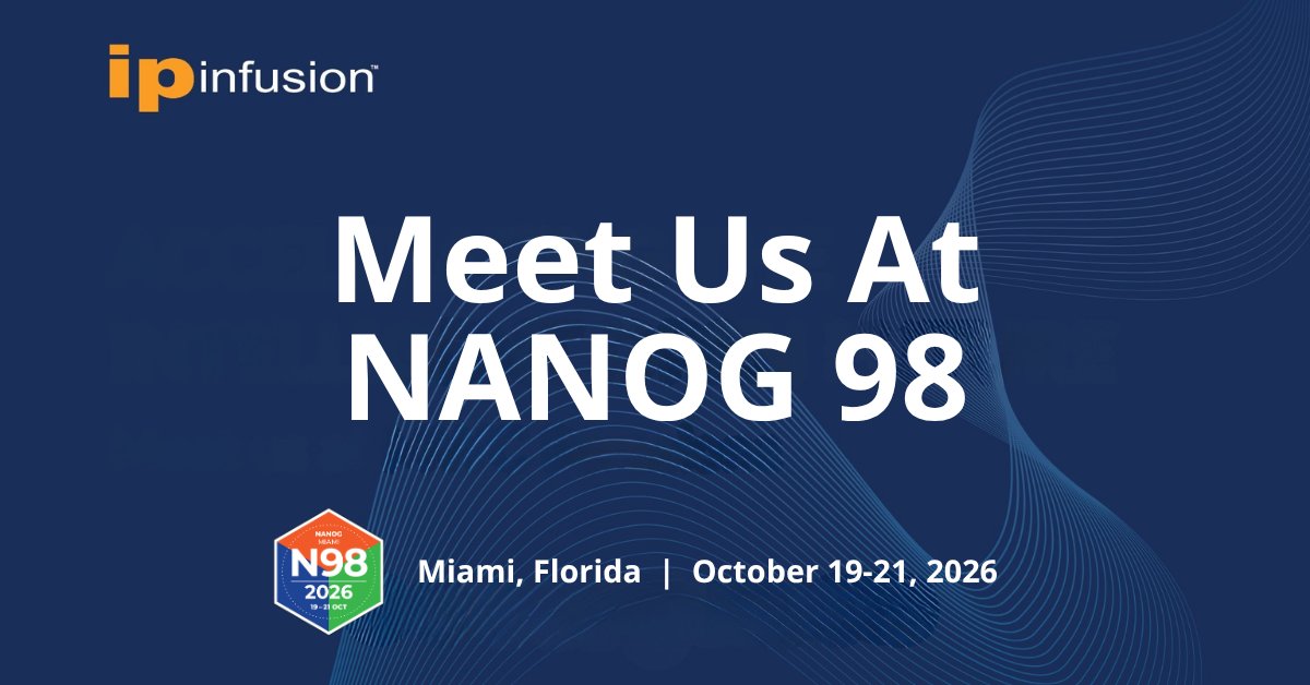 IPInfusion's tweet photo. North American networking's technical crowd is heading to Miami Oct 19-21. Are you? NANOG 98 puts you in the room with the engineers and architects actually building the networks you run. Reserve your meeting slot: https://t.co/KTDBpa9K2S https://t.co/82NffMHZbr