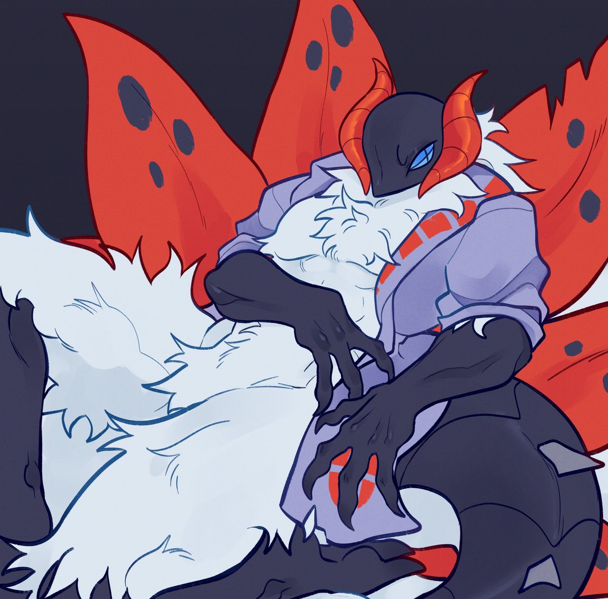sewerstarr's tweet photo. fluffy angry bug guy - c0mm for kaldur https://t.co/jrCvFO4JcQ