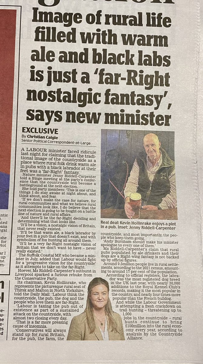 SimonDanczuk's tweet photo. Burnham’s agriculture minister claiming the countryside, having a black labrador, and warm beer is far right extremism. When someone shows you who they are believe them. Labour hate Britain. https://t.co/tL2VNxGbMc