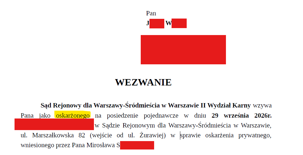 coolfonpl's tweet photo. J.W. może i nie zdobędzie doktoratu, ale ma już status oskarżonego w postępowaniu karnym. 😄 https://t.co/Jf2LzbK4q6