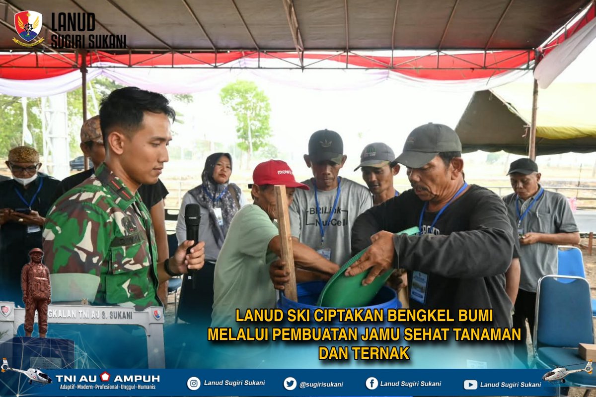 sugirisukani's tweet photo. Lanud SKI Ciptakan Bengkel Bumi melalui Pembuatan Jamu Sehat Tanaman Dan Ternak https://t.co/UDYCZAyziW