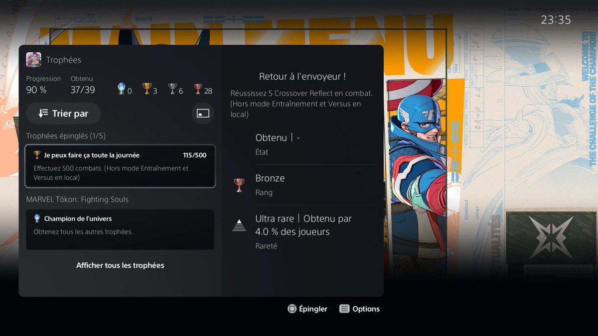 imerodBlog's tweet photo. Encore 385/77% de matchs à jouer et j'aurai le trophée platine de Marvel Tōkon Fighting Souls ! Ça va se faire tranquilou en fil rouge.

Les 5 crossover reflect m'ont fait suer ! C’est plus simple de faire des Perfect que des Reflect 🤔 https://t.co/VfXQMXxTEk