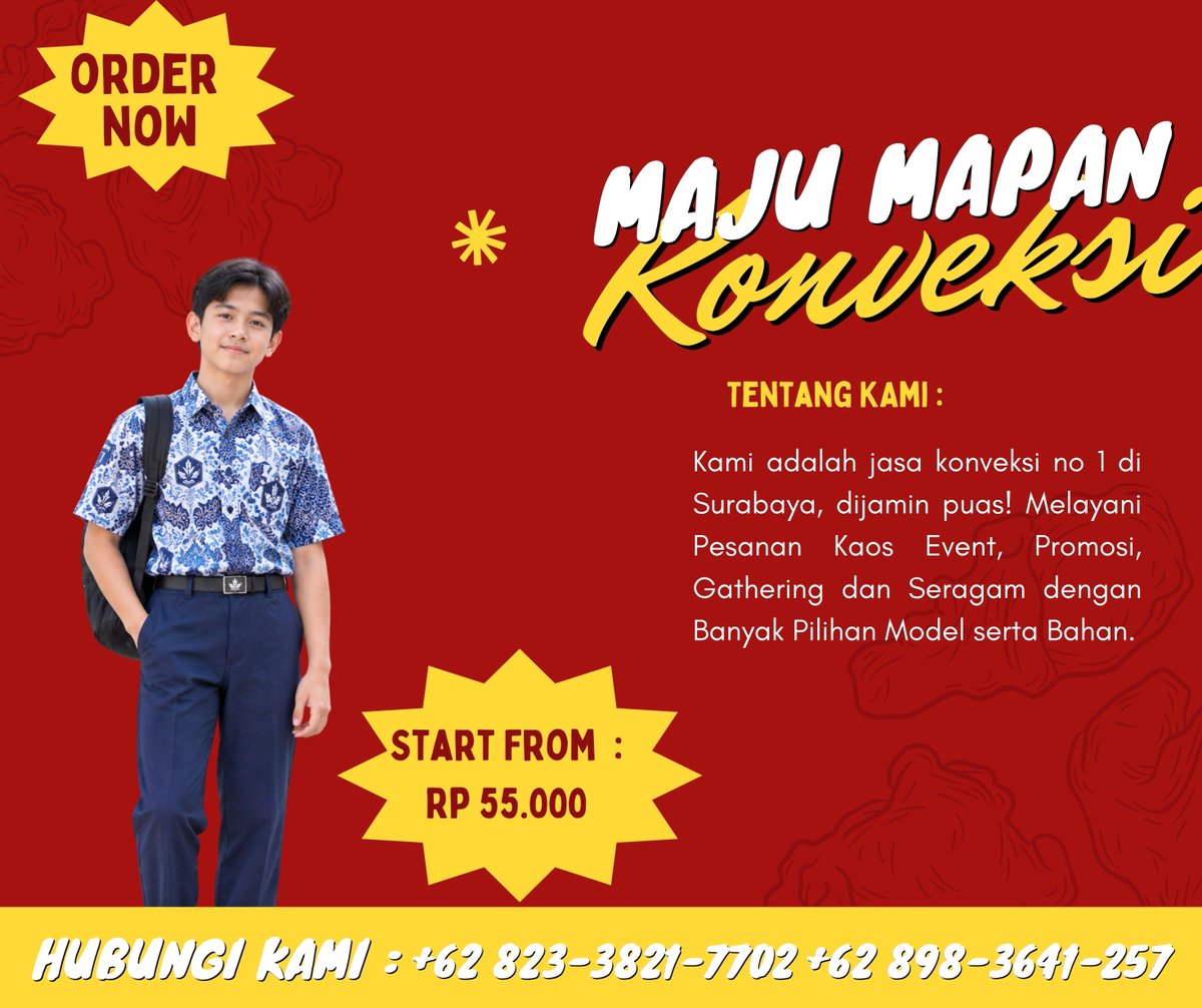 01Fanzah's tweet photo. Harga Spesial Konveksi Custom Seragam Sekolah di Kabupaten Musi Rawas Utara HP/WA 0823-3821-7702
konveksi off-shoulder blouse, konveksi wrap blouse, konveksi tunic blouse, konveksi sweater rajut, konveksi hoodie
#offshoulderblouse #wrapblouse #tunicblouse #sweaterrajut https://t.co/AHZYS21Jpb