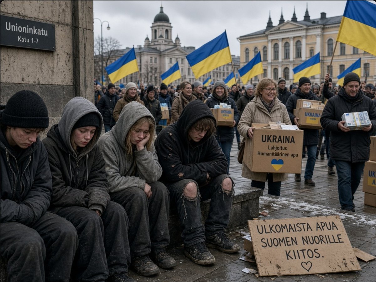 Aatteleppaitte's tweet photo. Suomi ei kiinnosta suomalaisia siinä määrin kuin pitäisi.

Monen suomalaisen someprofiilissa (X, Insta ,Facebook) on Ukrainan lippu tai teksti ”I stand with Ukraine”.

Pääasiallinen kiinnostus on muualla kuin omassa maassa. Jos kiinnostus kohdistuisi esimerkiksi Suomen itsemurhalukuihin, ennaltaehkäisevään toimintaan saattaisi irrota rahaa eri tavalla.

***
Suomi on jo kahdeksatta vuotta peräkkäin nimetty maailman onnellisimmaksi maaksi. Silti itsemurhatilastot kertovat toisenlaista tarinaa. Vuonna 2023 Suomessa teki itsemurhan 752 ihmistä – yli kolme kertaa enemmän kuin tieliikenteessä kuolleita.

Näistä 75 prosenttia oli miehiä, ja erityisen paljon itsemurhia tehtiin nuorten aikuisten ja keski-ikäisten keskuudessa.

Pahinta on se, että nuorten – erityisesti alle 25-vuotiaiden – itsemurhat ovat selvästi lisääntyneet. Vuonna 2023 116 nuorta päätti elämänsä oman käden kautta. Se on 28 enemmän kuin vuotta aiemmin. 15–19-vuotiaiden itsemurhakuolleisuus lähes kaksinkertaistui. Meidän on kysyttävä: mitä tapahtuu nuorillemme?

Lue koko juttu täältä
https://t.co/ofYzst9SwJ