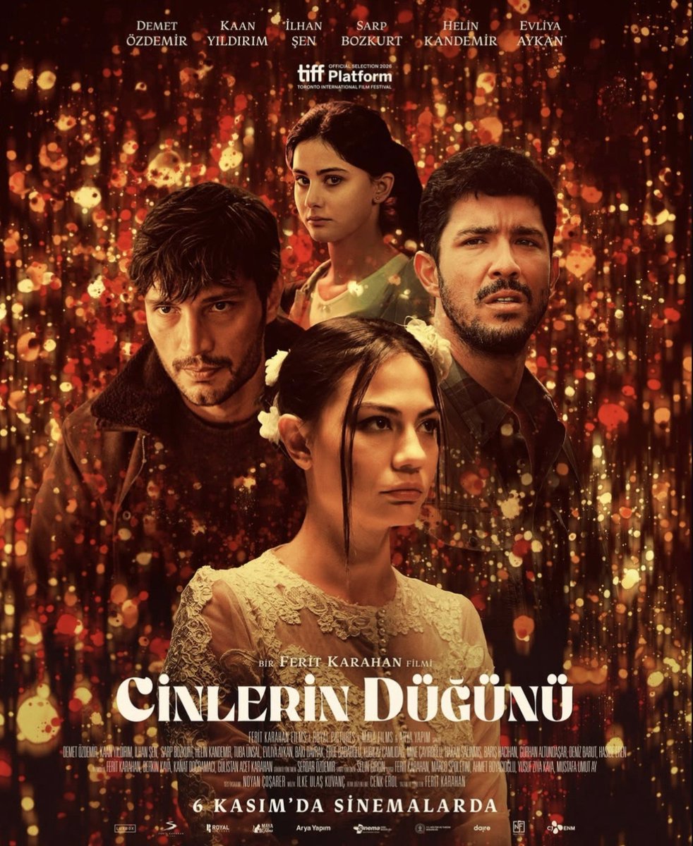 huyde12's tweet photo. İlhan Şen, Demet Özdemir, Kaan Yıldırım ve Helin Kandemir'i bir araya getiren Cinlerin Düğünü, 6 Kasımda sinemalarda. https://t.co/UFmnlCUklK