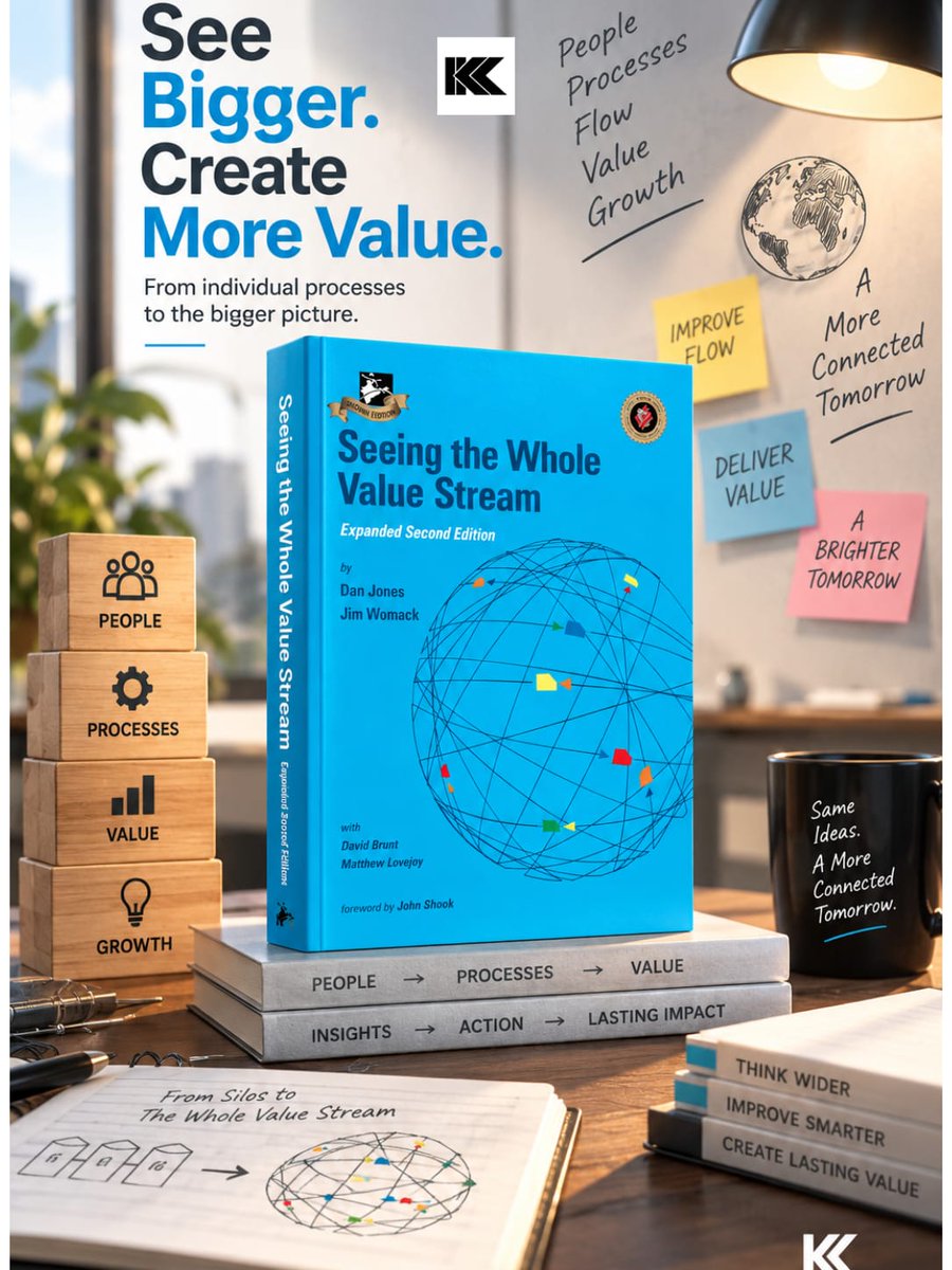 kkbooksdotcom's tweet photo. Seeing the Whole Value Stream by Dan Jones & Jim Womack: a reminder to look beyond individual processes and understand the end-to-end flow of value.
“Focus on the flow of the product rather than the performance of the individual points.”
#Lean #ValueStream #ContinuousImprovement https://t.co/F7kYvBs1jf