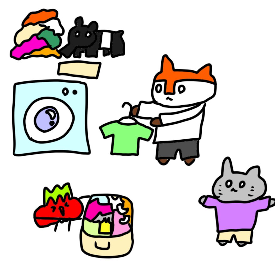 resap_tomappi's tweet photo. 洗濯🧺

#洗濯 #レッサーパンダイラスト #オリキャライラスト #redpandaillustration #laundry https://t.co/l9U0xkgQ6q