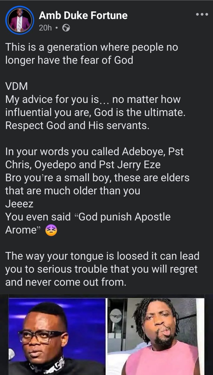 di_playmaker's tweet photo. So ,your god cannot fix the country? Your god cannot save you from poverty and suffering ? Your god cannot save you from insecurity. But your god is always active to curse and punish anybody wey talk against fake pastors?
God in heaven is punishing your fake pastors through VDM https://t.co/HgNvDU34SO