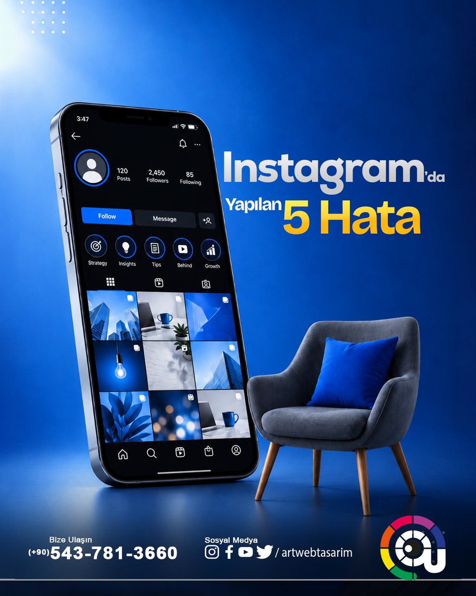 artwebtasarim's tweet photo. Instagram’da bu hataları yapıyor musunuz?
İzmir sosyal medya yönetimi hizmetimizle içerik stratejisinden kurumsal tasarıma hesabınızı markanıza özel yönetiyoruz.
☎ 0543 731 36 60
#İzmirSosyalMedya #İzmirSosyalMedyaYönetimi #InstagramYönetimi #SosyalMedyaYönetimi #SosyalMedya https://t.co/Ek77raUNFd