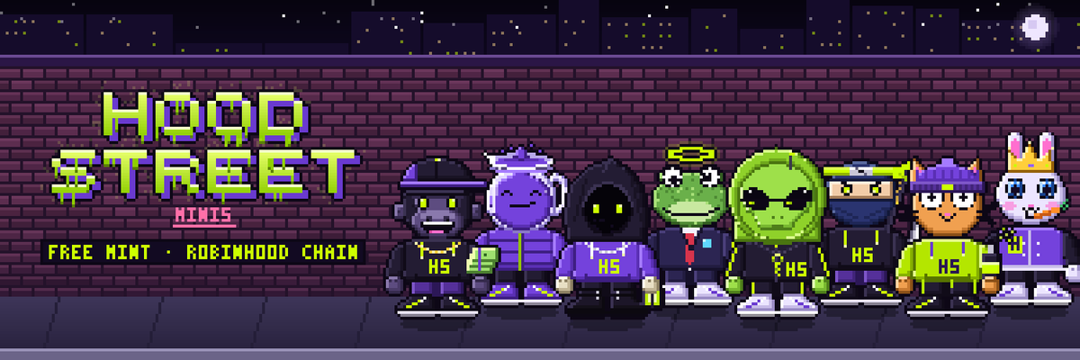 HanifF_28's tweet photo. ⚠️GIVEAWAY 9 GTD FREE MINT

Hood Street Minis is a collection of 4,269 pixel minis. Free mint on Robinhood Chain

Winners receive 5,000 HB each, redeemable for GTD free mint: https://t.co/ZRDSPaN2CU

How to enter:

- Follow @HanifF_28  & @HoodStreetMini
- Like + RT this post
- Comment your wallet (use new or burn wallet)

Ends in 72 hours. 

#hoodstreet