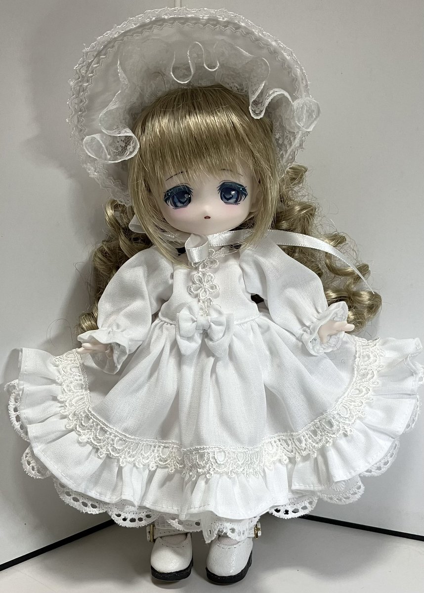 itomaki_obasan's tweet photo. ボニバニ
6も7もボディサイズは同じ😊
(質感は微妙に違うけど)
くるくるウィッグは幼SD用✨

ワンピセット(後ろスナップ釦あき)
ワンピ　ハーフボンネット
ドロワース　靴下
¥3000

#ドルミス63
#ドルミス63販売
#ボニーバニー7 https://t.co/vtVGNS8u1Z
