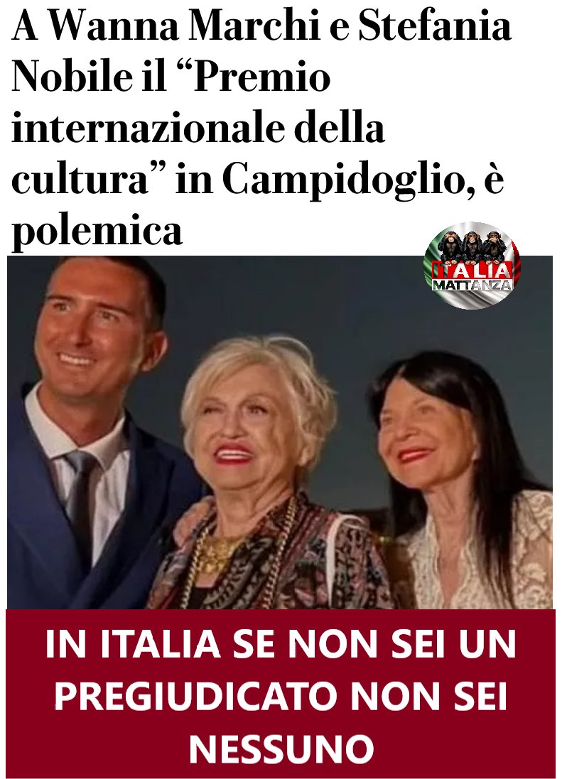 IMattanza's tweet photo. A Wanna Marchi e Stefania Nobile il “Premio internazionale della cultura” in Campidoglio, è polemica https://t.co/SpmFPKGuFP