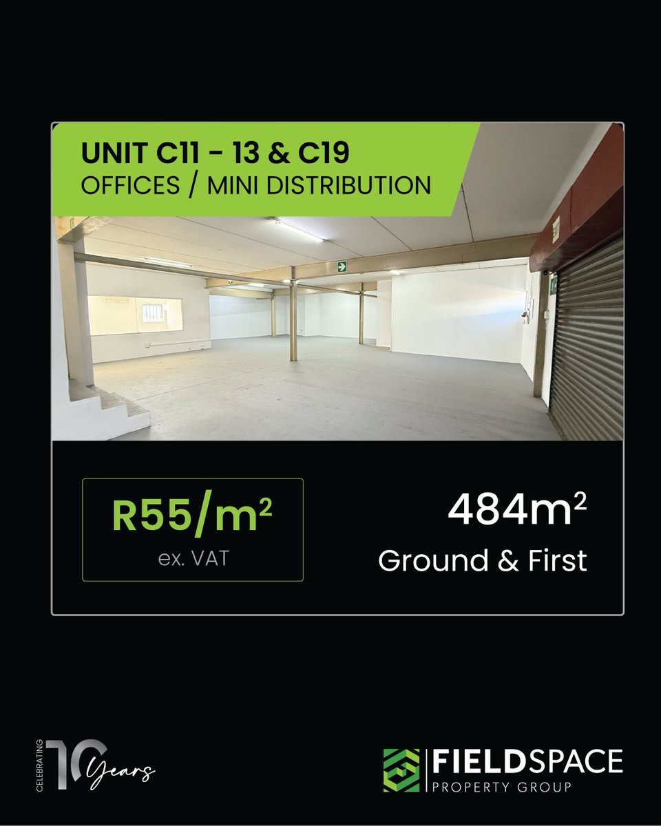 FieldspaceProp's tweet photo. WHERE MOTOR MEETS BUSINESS. 🚗
Germiston Motor City offers 484m² of office + mini-distribution space at R55/m², with roller-door access — ideal for motor-related businesses.

#Fieldspace #CommercialProperty https://t.co/wpg2cOpU6V