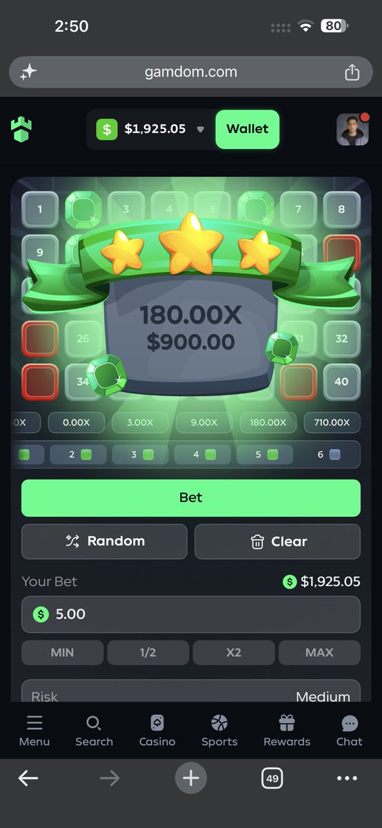 blankcode_x's tweet photo. Holy fuckin shit. I was one tile off!!!

Giving away $200 just RT, follow and comment your gamdom user. 

USE CODE STEVE on @gamdom 

This is only possible because of @stevewilldoit &amp; @kingadukes 

LFG! ❤️ https://t.co/tqn06dRk9o