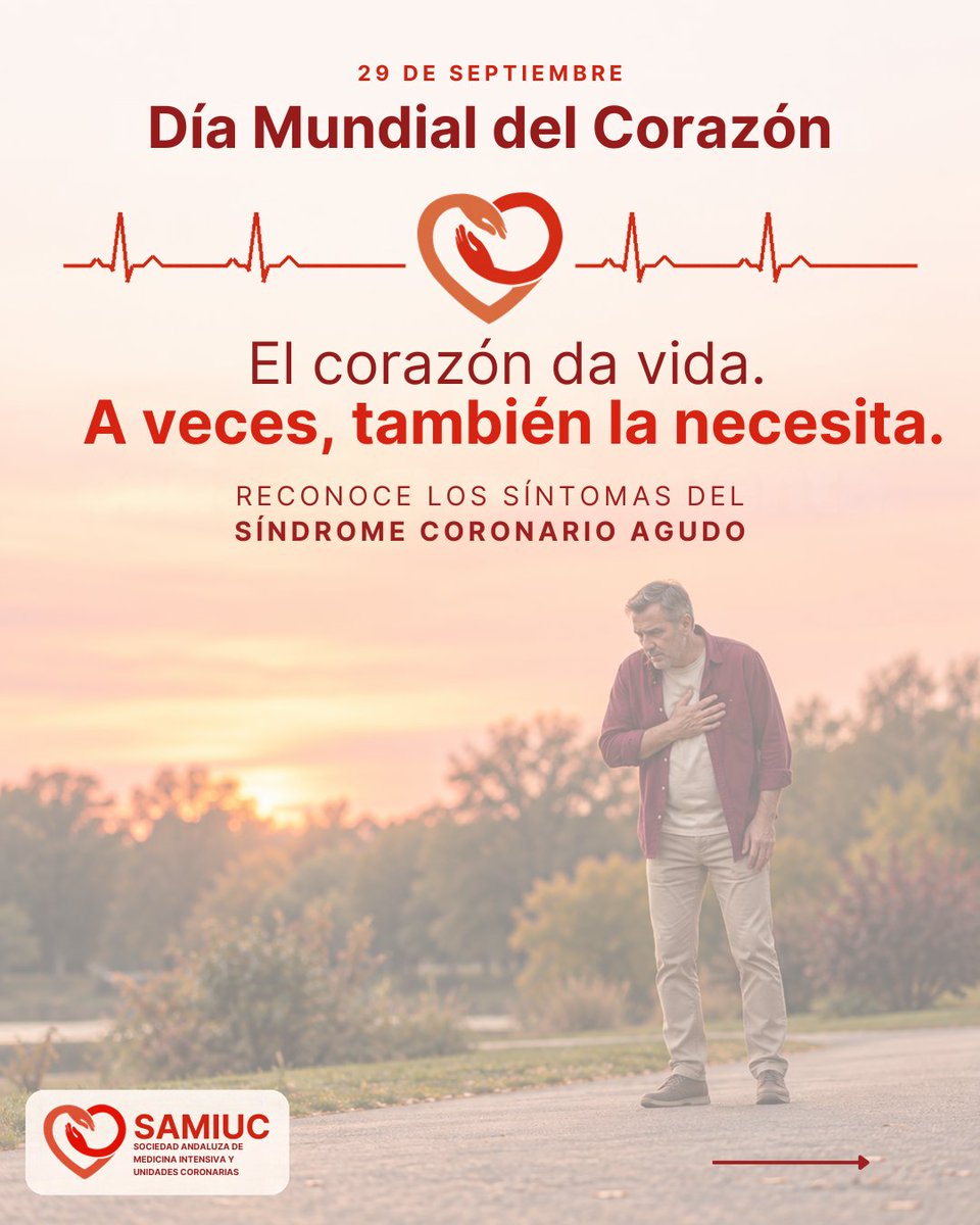samiuc_uci's tweet photo. El corazón da vida. A veces, también la necesita. ❤️
Dolor u opresión en el pecho, que se extiende al brazo o la mandíbula, falta de aire, sudor frío… Son señales del síndrome coronario agudo.

No esperes: llama al 112.

#DíaMundialDelCorazón #MuévetePorTuCorazón #SAMIUC https://t.co/gmwrq5lhy9
