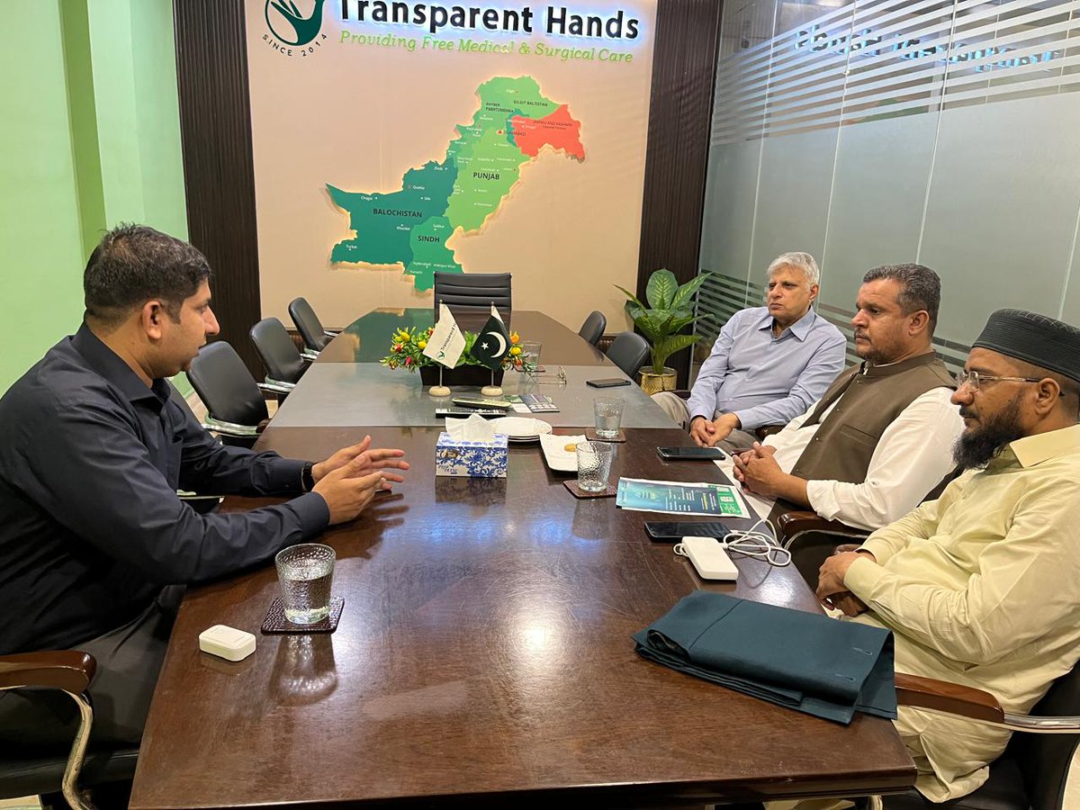 TransparentHand's tweet photo. Transparent Hands had a productive meeting with the Saylani Welfare International Trust to discuss expanding our existing collaboration and reaching more underprivileged communities with essential healthcare services.

Explore more about our work at https://t.co/mbkvarlnUL https://t.co/TW1T3HQzeV