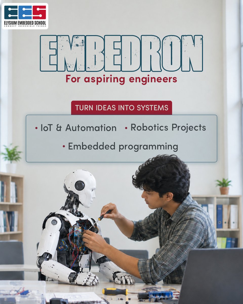 EmbeddedSchool's tweet photo. What’s your level: Beginner, Builder, or Master? 👇

#elysiumembeddedschool #electrobotjunior #electrobotsenior #embedron #embedronplus #robotics #embeddedsystems #iot #roboticseducation #microcontrollers #embeddedlinux #rtos #advancedrobotics #futureengineers https://t.co/zU9LjIf0zt