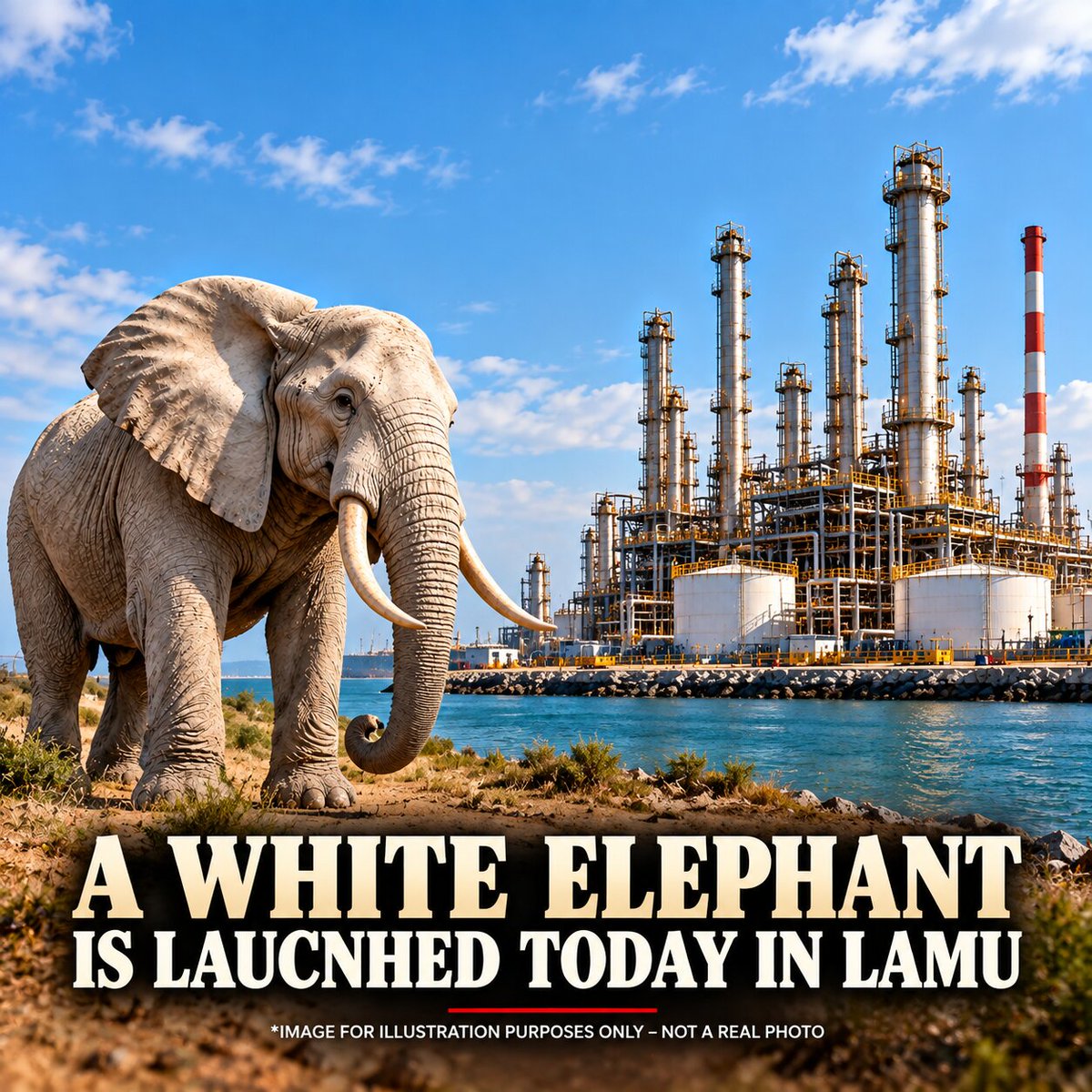 sholard_mancity's tweet photo. Today, they are launching one of Kenya’s biggest white elephants: the Dangote Kenya refinery in Lamu.

A 700,000-barrel-a-day plant that Kenyans may end up paying for long after the speeches are over.

I have asked one question for a week. Still, no honest answer from UDA.

Where will this refinery get 700,000 barrels of crude every day?

Turkana is not the answer. Lokichar oil starts at about 20,000 barrels a day. Even if it rises to 50,000, that is still a tiny fraction of what this plant needs.

Stop saying, “Our oil will feed it.” It will not.

Uganda’s crude is already going through Tanzania. That route was chosen, and a refinery is on the cards. South Sudan’s oil already has a shorter and cheaper path to Port Sudan. No serious buyer will send it the long way through Kenya out of goodwill once the war is over.

So this refinery must import almost all its crude.

That is when the excuses begin.

They say Nigeria imports too. Nigeria produces oil and sits on the Atlantic with a huge market, it only imports a little. Kenya does not.

They say India imports too. India is next to Oman, Saudi Arabia, and the Gulf. Kenya is far. Distance costs money. That is not politics. That is arithmetic. They can import and still sell at market prices.

They say China and Japan import too. Those countries have industries that consume the fuel. Kenya is not industrialized at that scale. Importing for them makes economic sense; they aren't importing to sell again.

They say a refinery also produces other products. Those are usually by-products. They do not save a plant that cannot lock in cheap, reliable crude at 700,000 barrels a day.

This is how a white elephant works.

Politicians get the ceremony.
Contractors get the contracts.
Land dealers get paid.
Investors get protection.
Kenyans get the bill when the project starts making losses.

Some people say, “If Dangote is putting money in, it must work.”
That is naive.

He is not putting unprotected personal cash on the table. He is using investor money, debt, and a deal structured so that if the project collapses, Kenya becomes the backstop.
He can recover and walk.

Taxpayers stay.

A refinery is not a monument. It is a machine. It lives or dies on cheap crude, cheap transport, and a market that can absorb the product at a profit.

Kenya does not have those three things at this scale.

I am not asking for noise. I am asking for proof.

Show the 700,000 barrels.
Show where they will come from.
Show the price.
Show who pays if it fails.

If they cannot show that, this is not industrialization.

It is a very expensive photograph.

And if all you have is “you hate progress,” or insults, you are clueless.