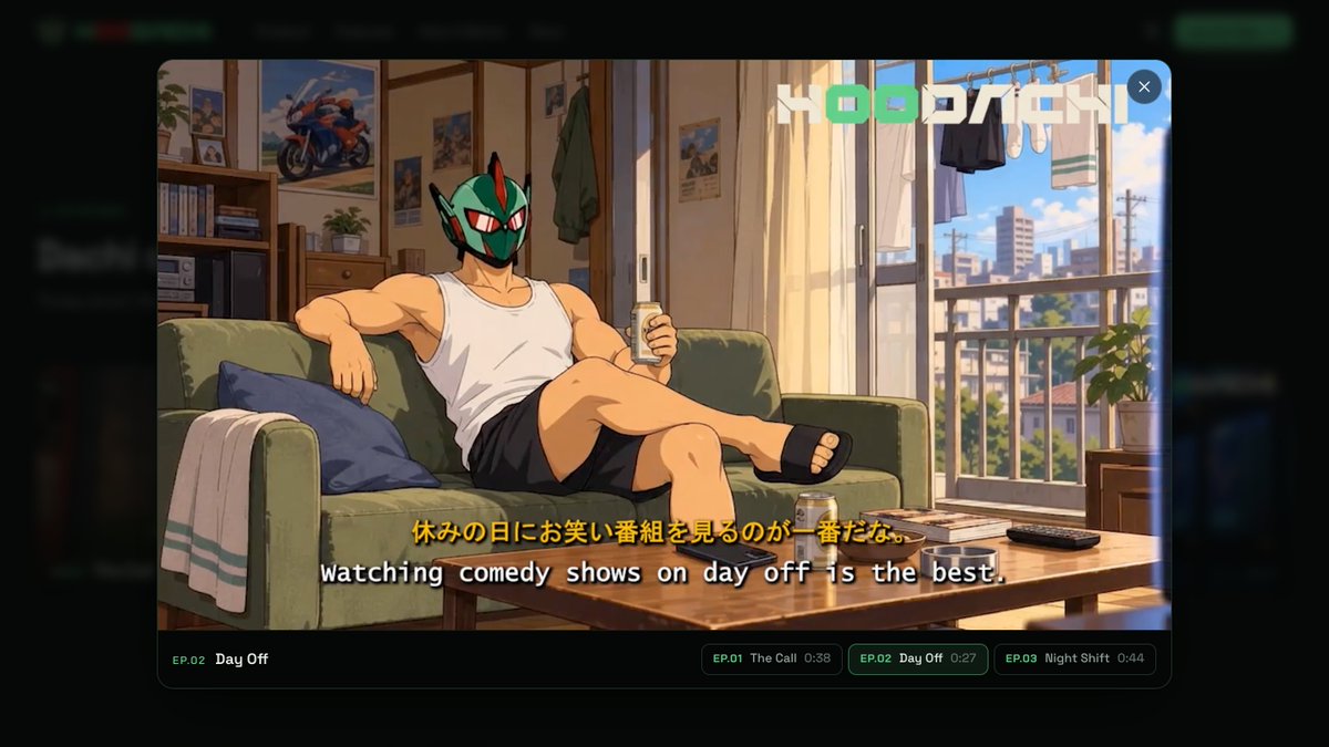 HoodachiApp's tweet photo. Noon in New York.

Lunch break material: EP.02 Day Off, 27 seconds of Dachi on the couch with a comedy show on. It plays with sound on the landing page.

https://t.co/vsF5sr39ex https://t.co/Pa799xeNk6