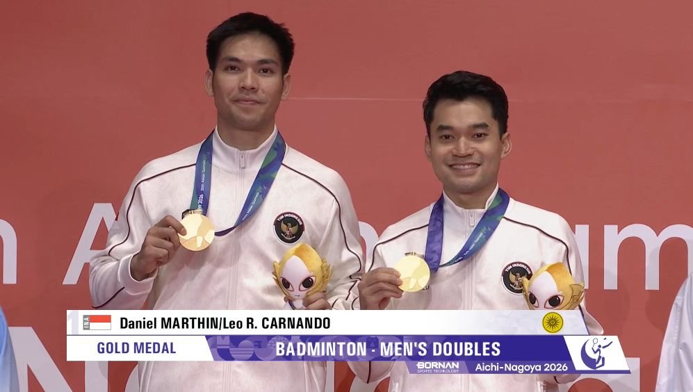 BadmintonTalk's tweet photo. #Badminton - Men's Doubles

🥇Leo Rolly Carnando/Daniel Marthin (INA)
🥈Liang Wei Keng/Wang Chang (CHN)
🥉Fajar Alfian/Muhammad Shohibul Fikri (INA)
🥉 Kim Won Ho/Seo Seung Jae (KOR)

#AsianGames2026 https://t.co/WPhPvM9Wff