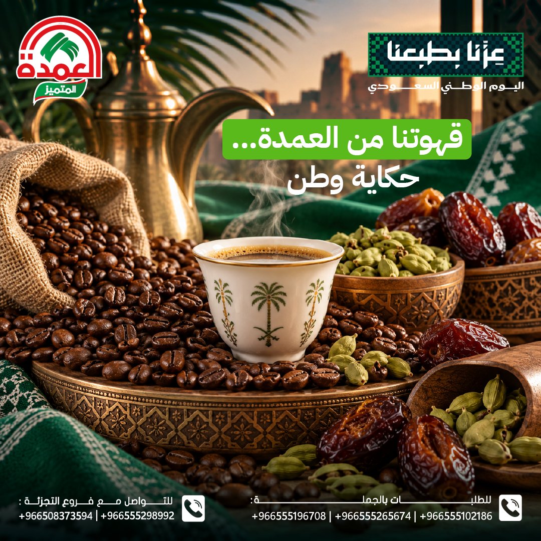 elomdatrading's tweet photo. ☕🇸🇦 قهوتنا من العمدة… حكاية وطن!

كل فنجان يحكي عن الكرم والأصالة…
قهوة عربية بطعم أصيل وجودة تليق بكل مجلس. 🤎

📦 الجملة:
+966555196708 | +966555265674 

🛍️ التجزئة:
+966508373594 | +966555298992

🌐 https://t.co/SrMyMHNceY

#العمدة #قهوة_العمدة #قهوة_عربية #حكاية_وطن https://t.co/vVQVXnKE57