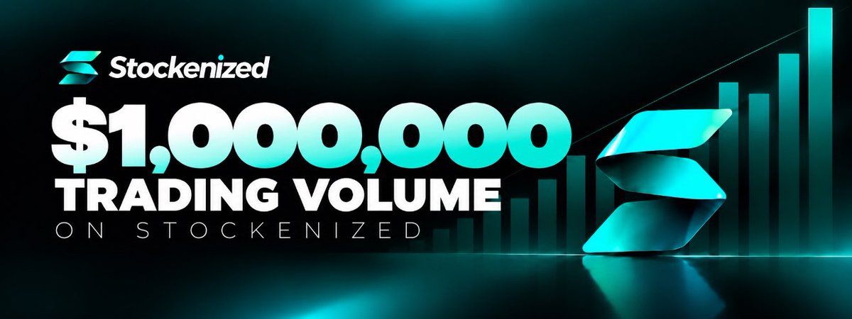 stockenizedfun's tweet photo. We just hit $1,00,000 volume (including stocks trading volume &amp; earn yield volume) on https://t.co/9EetIbf2kR in just 9hours post-launch. https://t.co/Jn9lJD3dY2