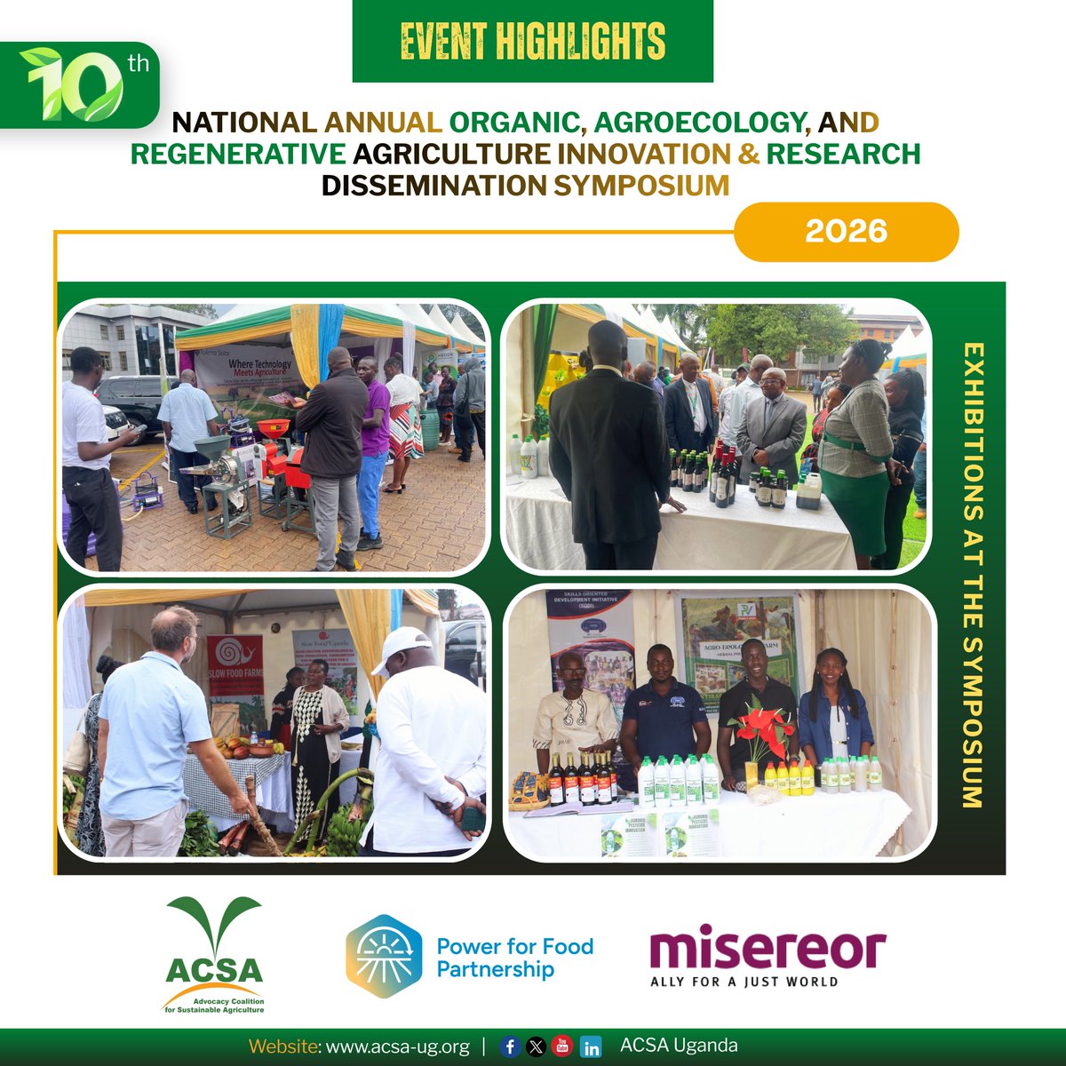 AcsaUganda's tweet photo. #ICYMI: The 10th Annual #Organic, #Agroecology, &amp; #Regenerative Agriculture Symposium took place from 23–24 Sept at Silver Springs Hotel.

Theme: Scaling #Agroecological &amp; Renewable Energy Innovations for Resilient Food Systems, Green Enterprises &amp; Inclusive Rural Transformation. https://t.co/yv2aDYMrS4