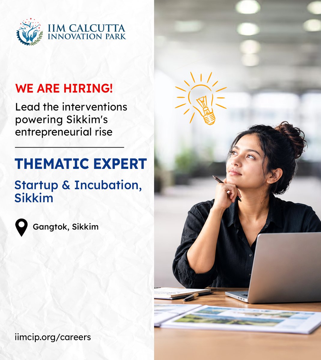 IIMCIP's tweet photo. We are looking for a Thematic Expert to support the design, implementation, coordination and monitoring of thematic programmes in Sikkim.

For details and applications, visit: https://t.co/4NKDB2FFl7

#IIMCIP #WeAreHiring #Hiring #ThematicExpert https://t.co/C62jJcCNbM