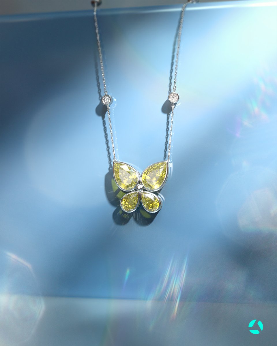 AET_Remould's tweet photo. PURE FORM’s Pear-Shaped Yellow Diamond Butterfly Pendant reinterprets the wings through pear-shaped diamonds. Stripped of unnecessary ornament, the butterfly returns to its fundamental elements of line and proportion. https://t.co/1x7CpXxjuc
