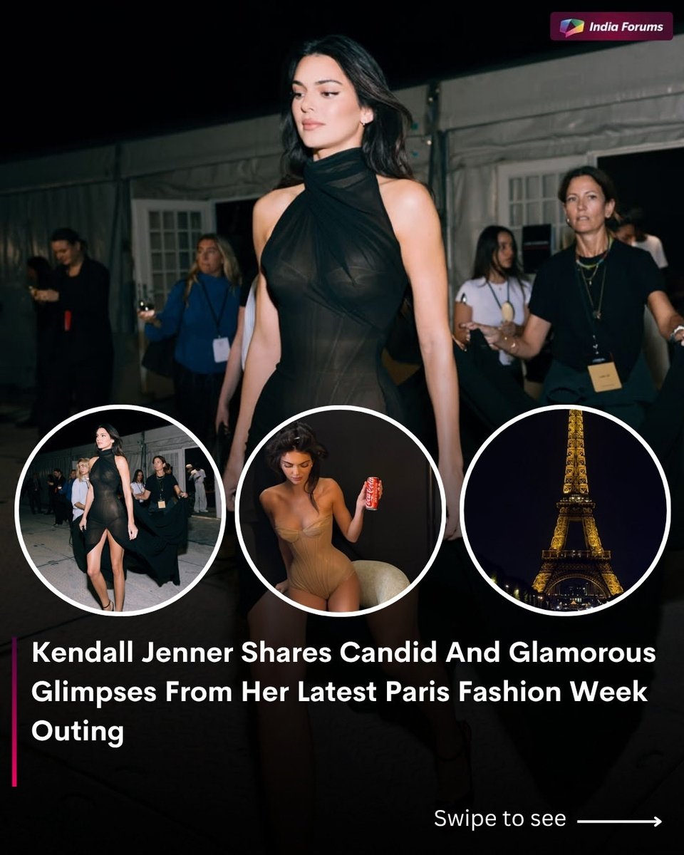 indiaforums's tweet photo. Kendall Jenner gave fans a behind-the-scenes look at her Paris night, sharing a series of stunning pictures from her latest fashion outing. From glam moments to candid snaps, the model offered a glimpse into her time in the City of Love. 
.
.
.
#KendallJenner #ParisFashionWeek #KendallJennerStyle #CelebrityNews #IndiaForums