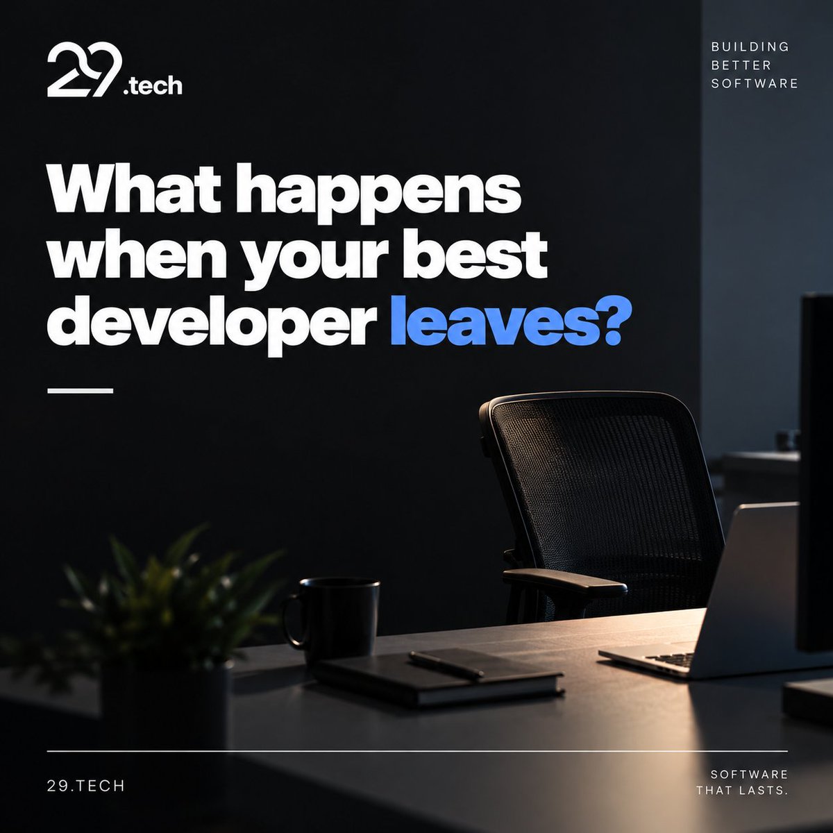 29dot_tech's tweet photo. What happens when your best developer leaves?

If only one person understands a critical part of your product, you're carrying a business risk.

Documentation, shared knowledge, clean architecture, and code reviews make software resilient beyond individuals. https://t.co/7HN0zcQ4lH