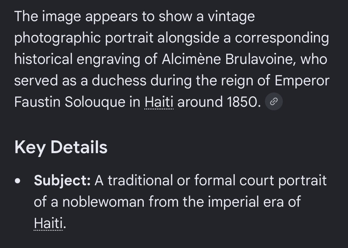 ExposinHistory's tweet photo. One of the Duchess of Hayti during emperor faustin solouque reign. A royal women that is hidden from His-Story. Alcimène Brulavoine. When it says Duchess it meant what it says. Hayti was a structured royale matriarchy global kingdom not a slave revolt country. They lied to you. https://t.co/8ZFNU3REUY