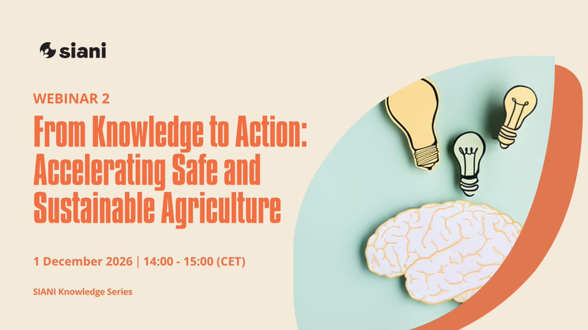 SIANIAgri's tweet photo. Registration is now open for Webinar 2: “From Knowledge to Action: Accelerating Safe and Sustainable Agriculture”. 

Who contributes to resilient #FoodSystems and whose knowledge still isn’t recognised enough? 

Save your spot : https://t.co/MODWhwxhOZ 

#Collab4FS https://t.co/8sWyzDndLO
