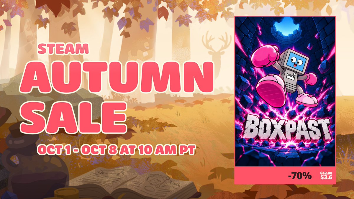 BOXPAST_onSteam's tweet photo. 🖥️ BOXPAST LOV3YOU is 70% OFF in the Steam Autumn Sale!  

A dusty old PC in mouse slippers vs. a virus outbreak 🦠 
GPU = damage. 
SSD = dash. 
RAM stick = sword ⚔️  

⏰ Ends Oct 8, 10AM PT https://t.co/O1pxxDrb7h  

#SteamAutumnSale #indiegame https://t.co/waqIqvND4L