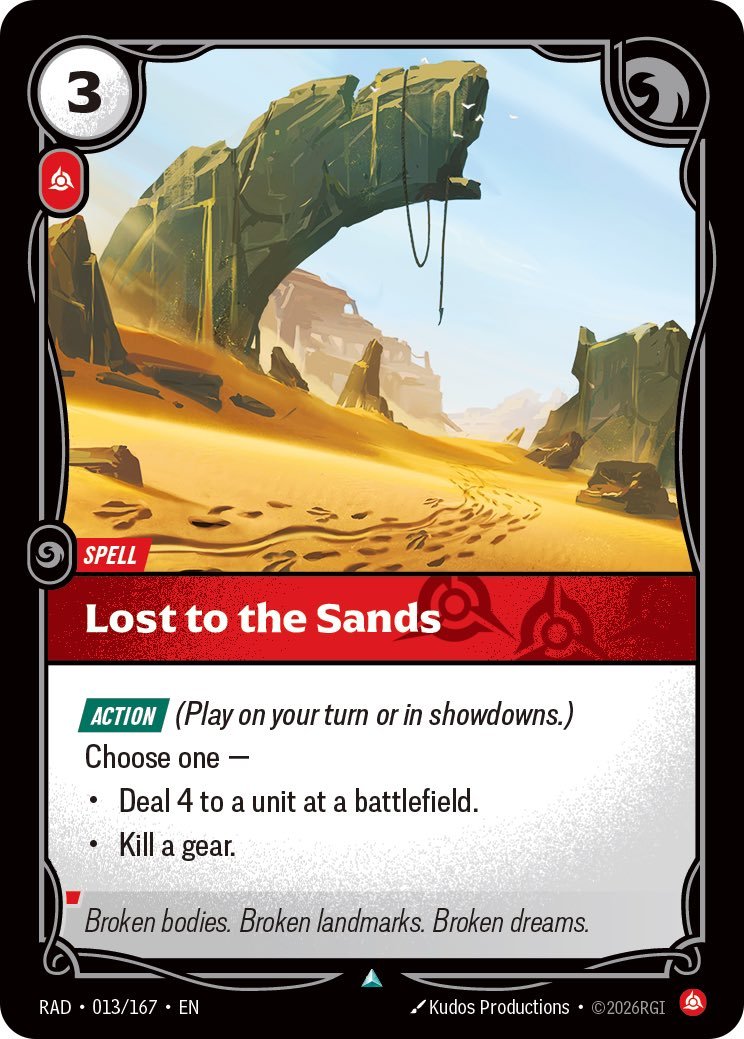 RiftboundReport's tweet photo. Lost to the Sands has been revealed by @Rhobalasv2!

#RBRadiance https://t.co/3RHOqYHc8E