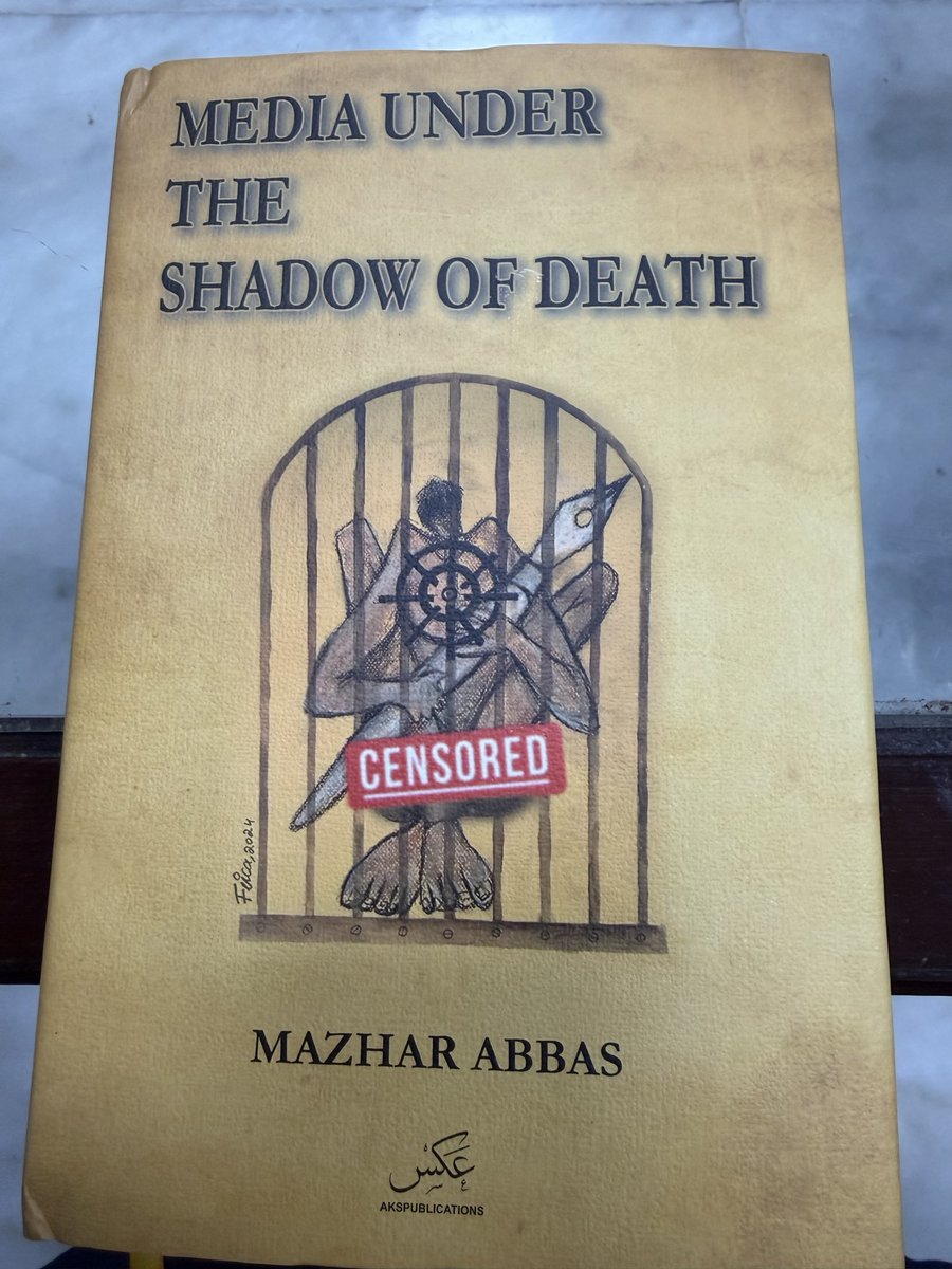 Matiullahjan919's tweet photo. Congratulations to @MazharAbbasGEO for setting the record straight about press freedom in Pakistan where the constitutional guarantee of free speech has been subjected to and overpowered by the statutory condition of reasonable restrictions and the judicial interpretation thereof. Thank you Mazhar sahib for doing this and the copy I have just received. 
This is a must read book for students of journalism in Pakistan and across the globe.