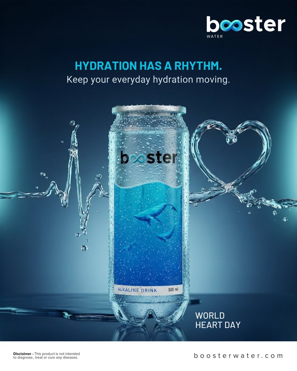 booster_water's tweet photo. Hydration Has a Rhythm. 💧

This World Heart Day, keep your everyday hydration moving.

Make hydration a habit.
Stay hydrated. Stay boosted.
Visit: https://t.co/iq6Wnw2elu

#WorldHeartDay #BoosterWater #Hydration #Wellness #StayHydrated https://t.co/HV5PuLta3q