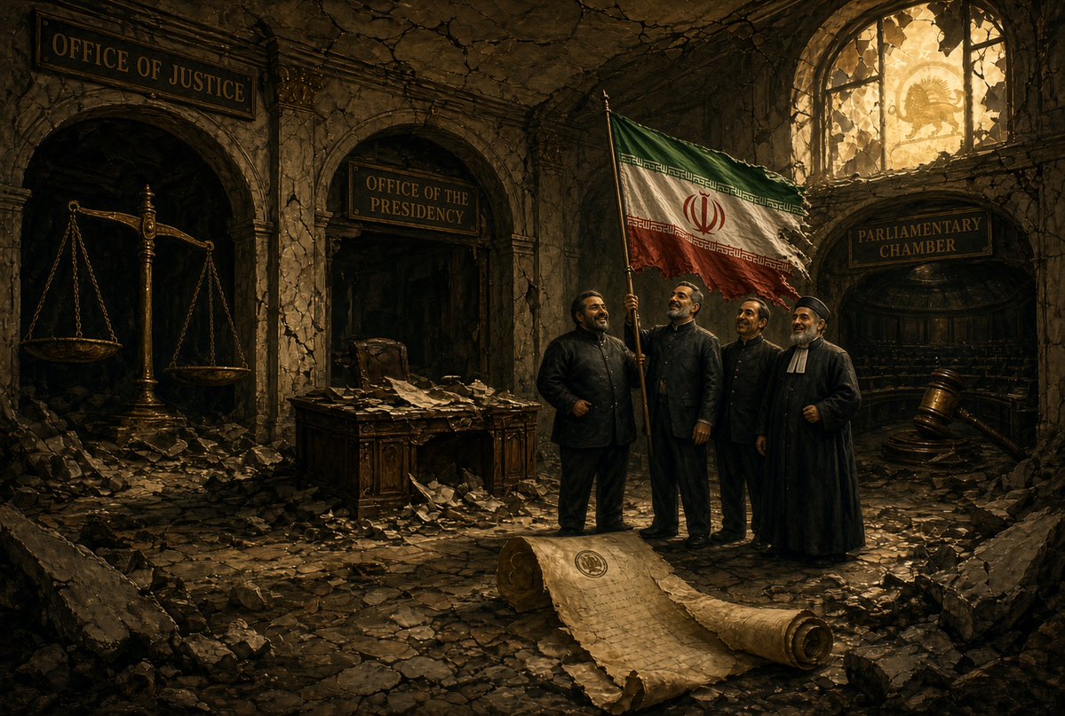 siaxares's tweet photo. Even the Islamic Republic loyalists know in their hearts that the regime is dying, but they are too zealous and proud to admit it, wanting a refund from reality.

The loyalists think the judiciary is corrupt, the president and his ministers are traitors and the speaker (Ghalibaf) is an infiltrator running a coup. And then the punchline, delivered without irony: the Islamic Republic is strong and powerful. 

This is the republic they are criticizing.

If the courts are rotten, the cabinet is treasonous, and the parliament is a plot, what exactly is left to defend? A flag, a slogan, and the fear of admitting they have failed.

This is how the base talks when the system can no longer produce a clean man. Every office is occupied by an enemy but the system itself remains sacred. The joke is that they have already written the indictment. They just refuse to sign it.

When the Lion and Sun Revolution happens, the regime will have nothing but slogans to defend.