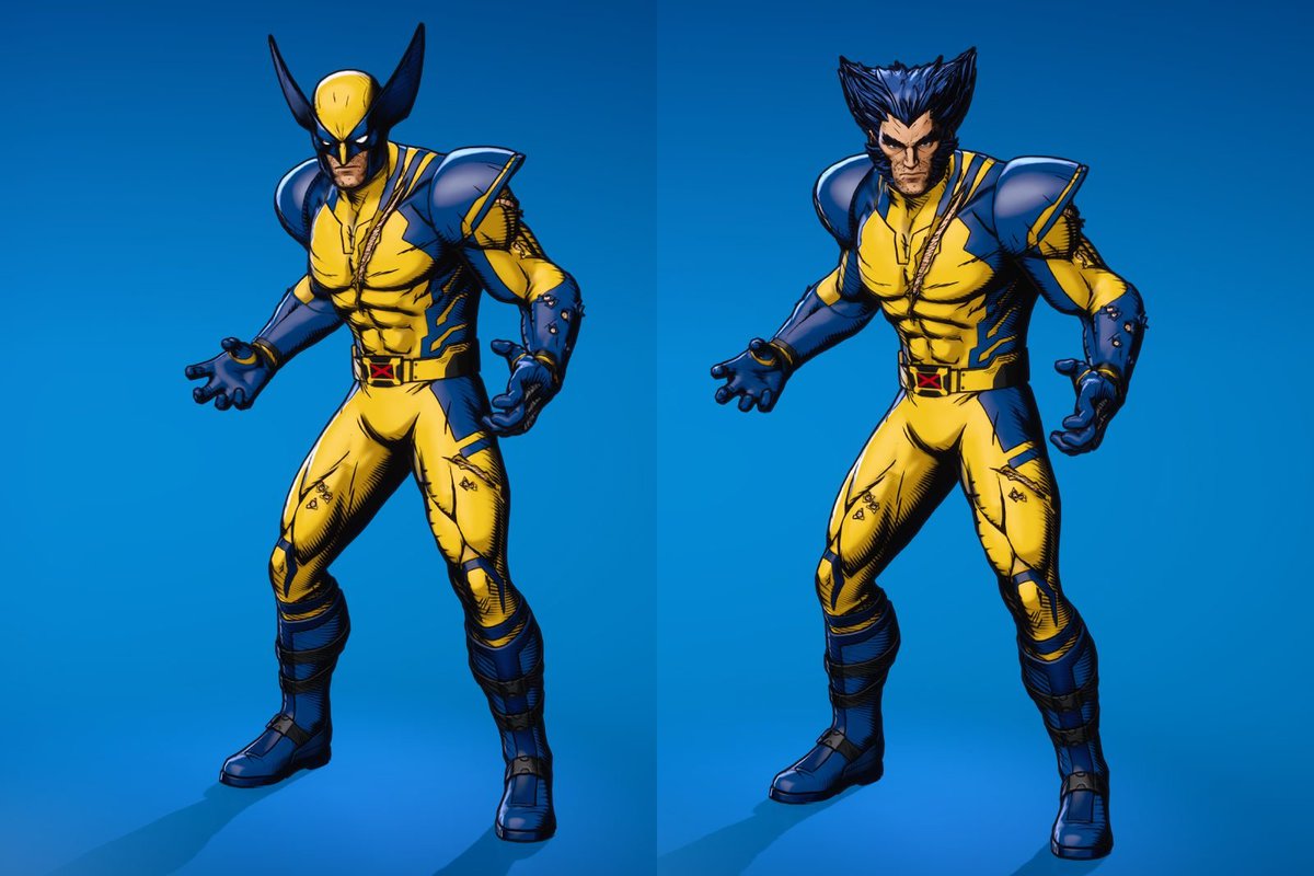 styleseeker67's tweet photo. Day #1 of asking @Fortnite to add non-cel-shaded styles for the Wolverine and Deadpool Pen &amp; Ink skins!

- They have completely different designs from their original skins.
- Their suits are battle-damaged so they also need non-damged suit styles.

Continues in reply 👇 https://t.co/gSvaPrlvSX