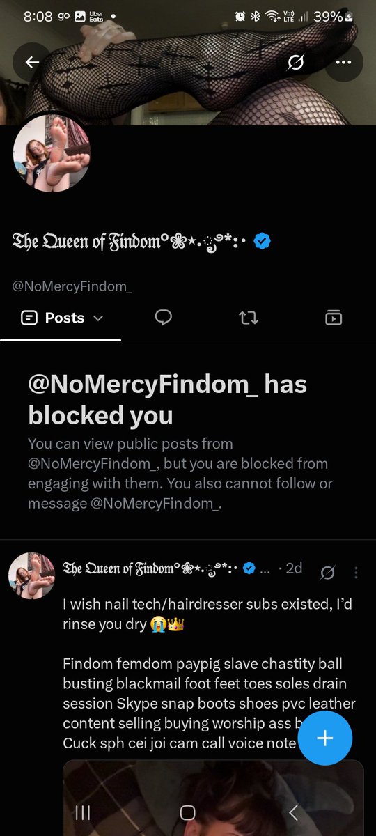 ItsMaj8's tweet photo. She is scammer @NoMercyFindom_  she takes 30$ as a tribute  +40$ as a desposite and block me be ALERT SCAMMER😤😡 https://t.co/Lh6cEDGAdH