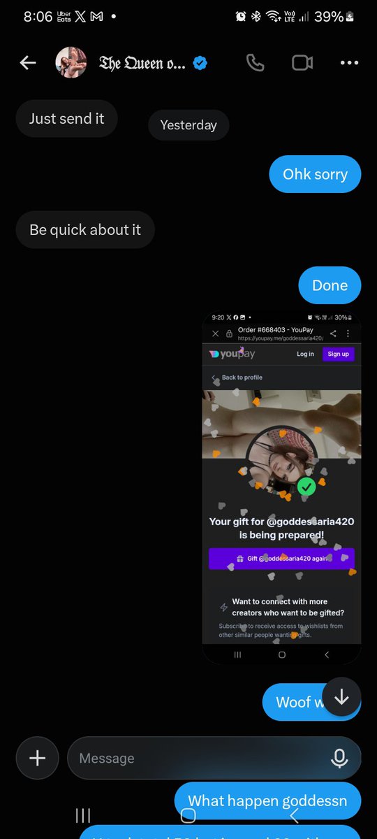 ItsMaj8's tweet photo. She is scammer @NoMercyFindom_  she takes 30$ as a tribute  +40$ as a desposite and block me be ALERT SCAMMER😤😡 https://t.co/Lh6cEDGAdH